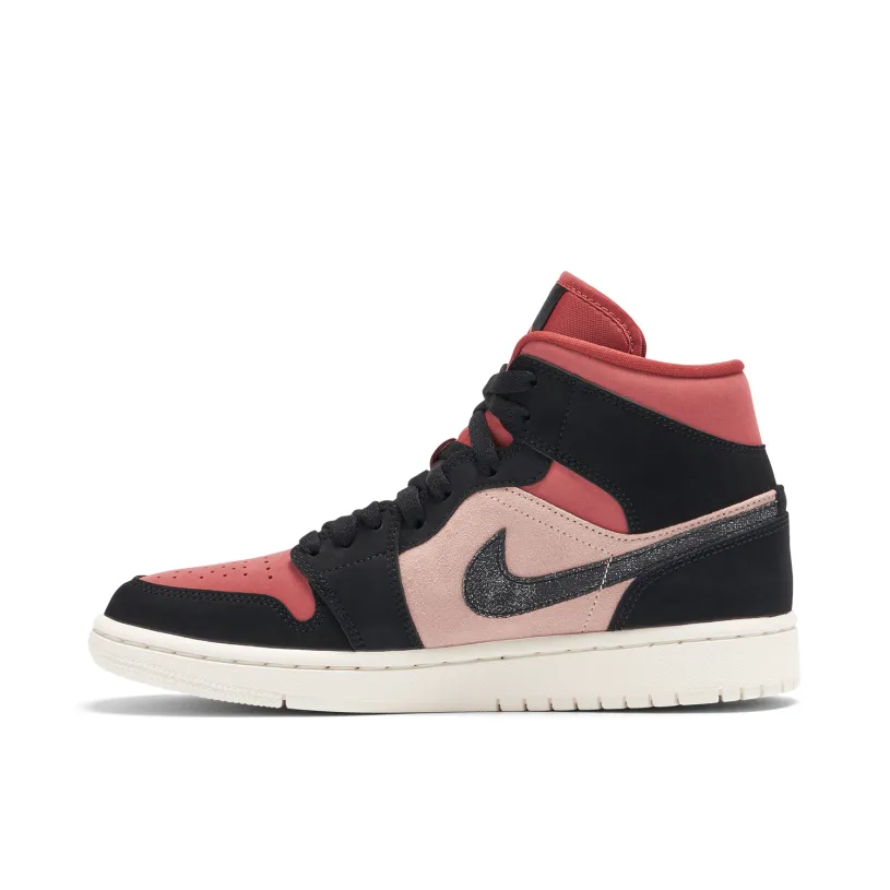 Air Jordan 1 Mid Burgundy Dusty Pink Womens
