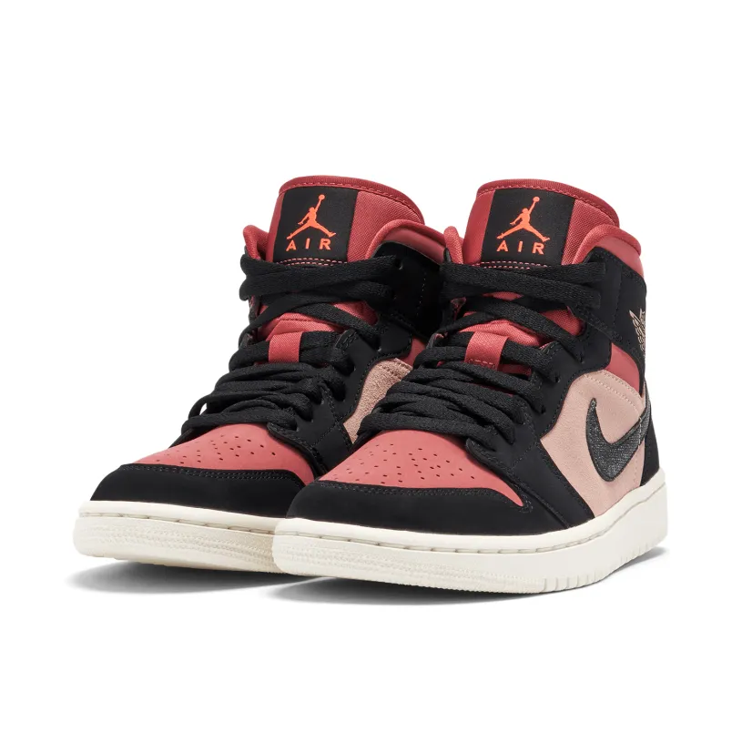 Air Jordan 1 Mid Burgundy Dusty Pink Womens 