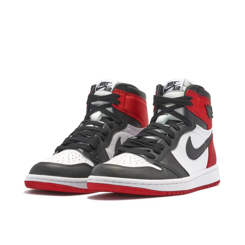 Air Jordan 1 Satin Black Toe Womens 