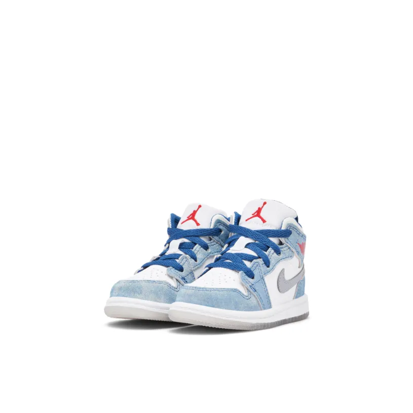 Air Jordan 1 Mid SE French Blue Fire Red TD 