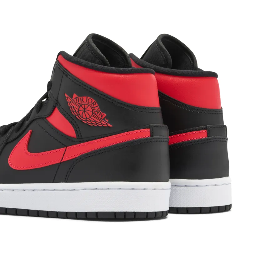 Air Jordan 1 Mid Black Siren Red Womens 