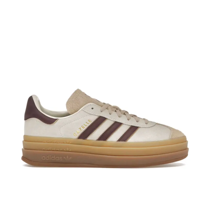 Adidas Gazelle Bold Cream White Maroon Womens