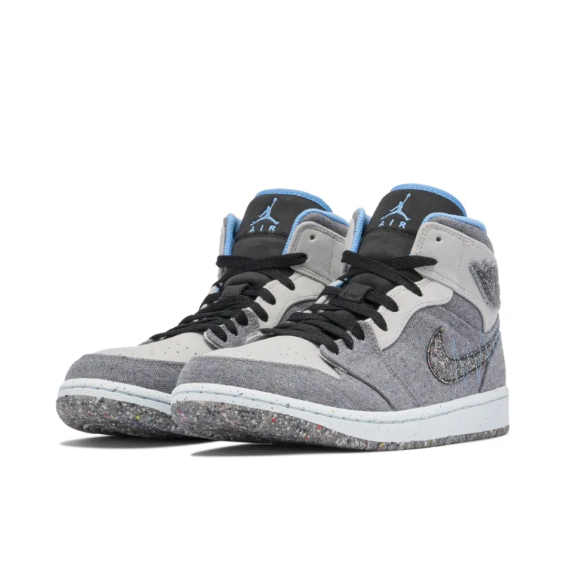 Air Jordan 1 Mid Crater Grey Black Blue 
