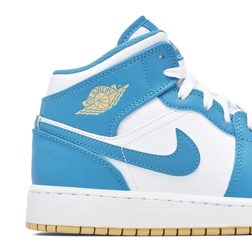 Air Jordan 1 Mid White Teal GS 