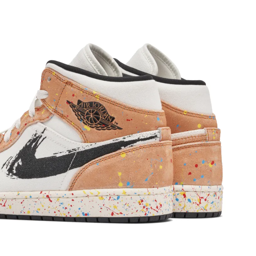 Air Jordan 1 Mid SE Brushstroke Paint Splatter 