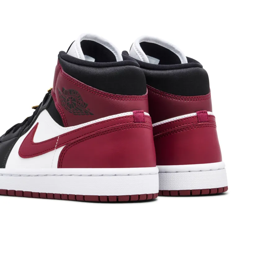 Air Jordan 1 Mid Maroon Black Gold Pendants 