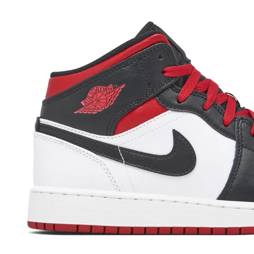Air Jordan 1 Mid Gym Red Black Toe GS 
