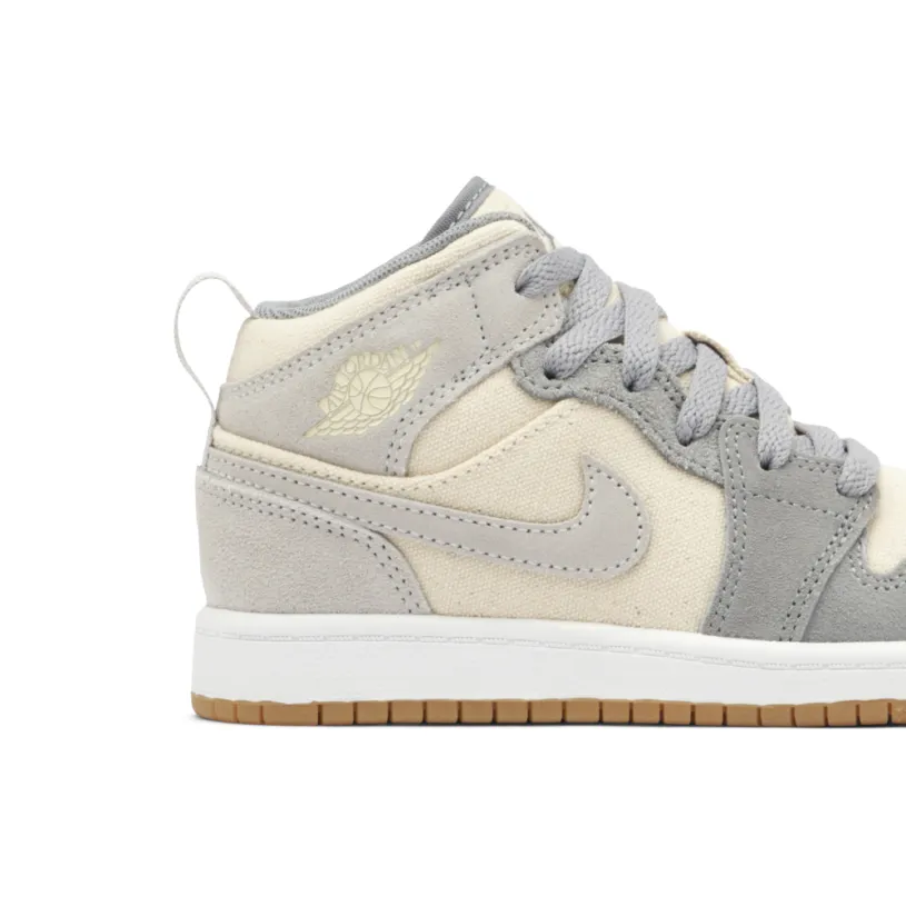 Air Jordan 1 Mid SE Coconut Milk Grey PS 
