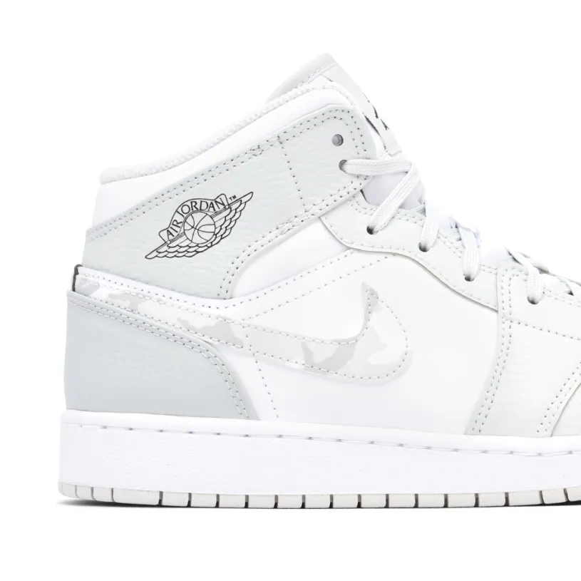 Air Jordan 1 Mid Grey Camo GS 