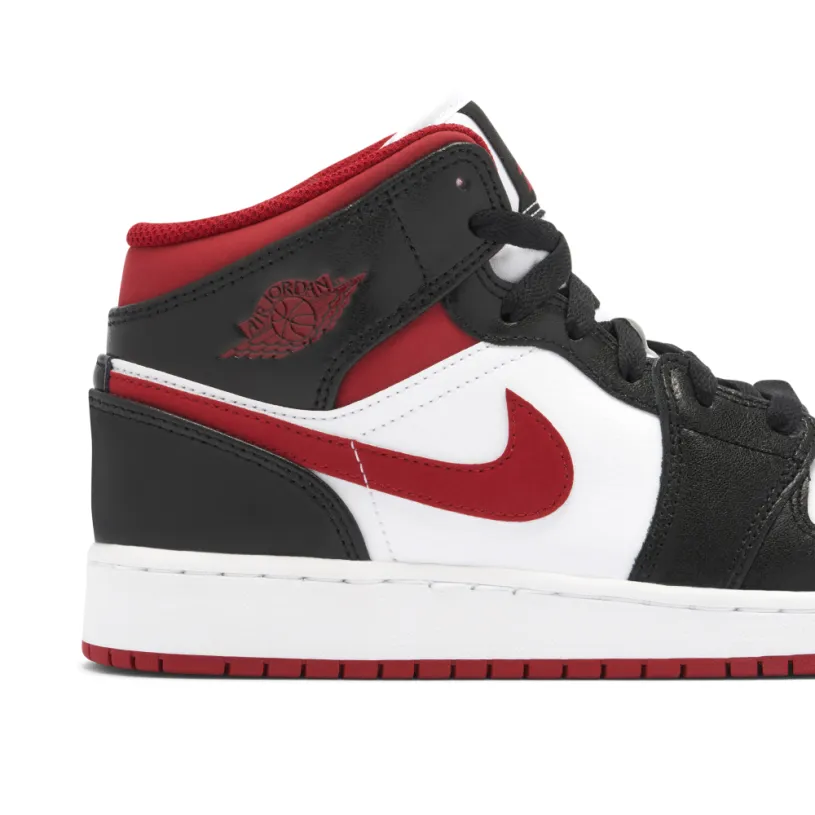 Air Jordan 1 Mid Black White Gym Red GS 