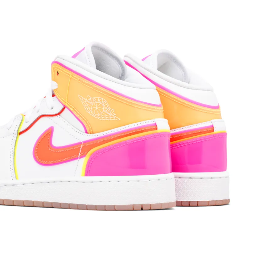 Air Jordan 1 Mid Neon Glow GS 