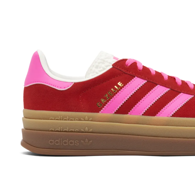 Adidas Gazelle Bold Collegiate Red Lucid Pink Womens 