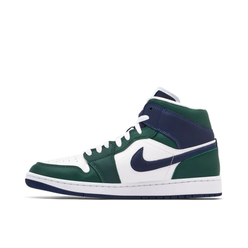 Air Jordan 1 Mid SE White Navy Green Womens