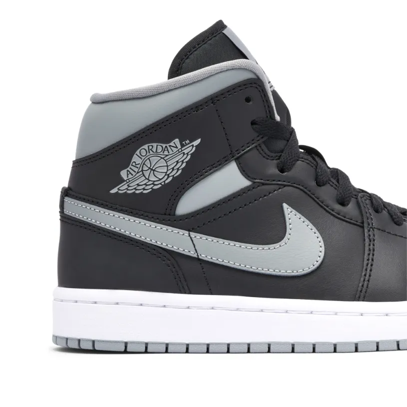 Air Jordan 1 Mid Shadow Black Grey Womens 
