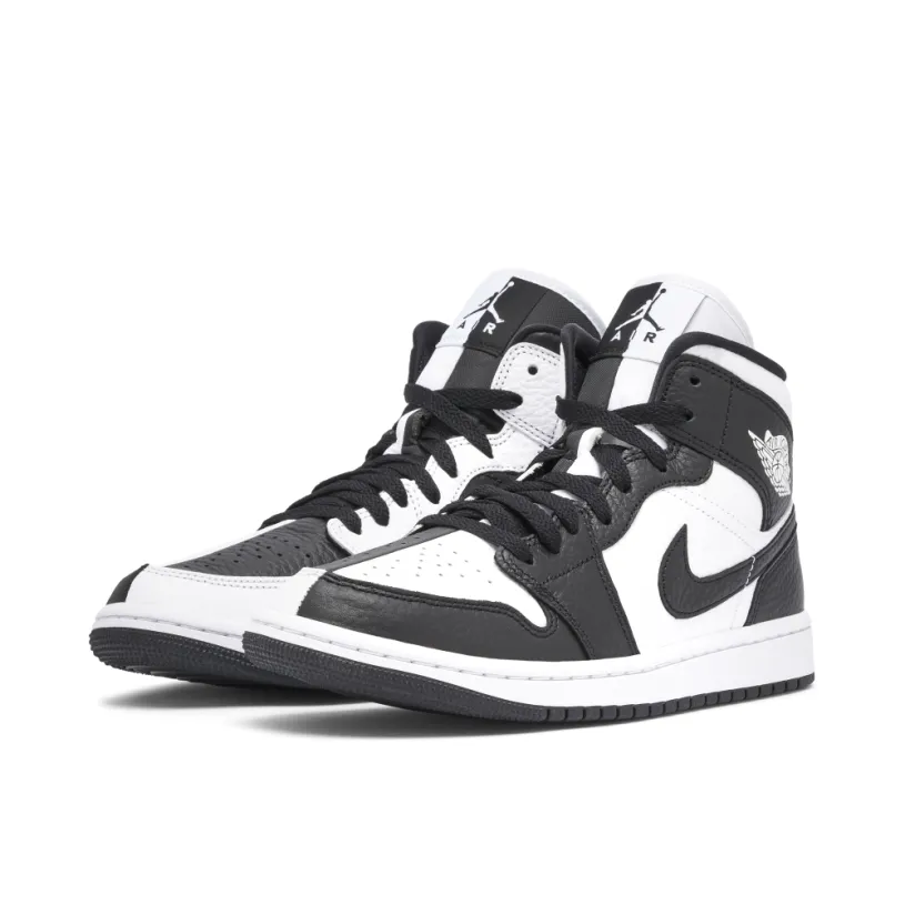 Air Jordan 1 Mid Split Black White Womens Two Tone 