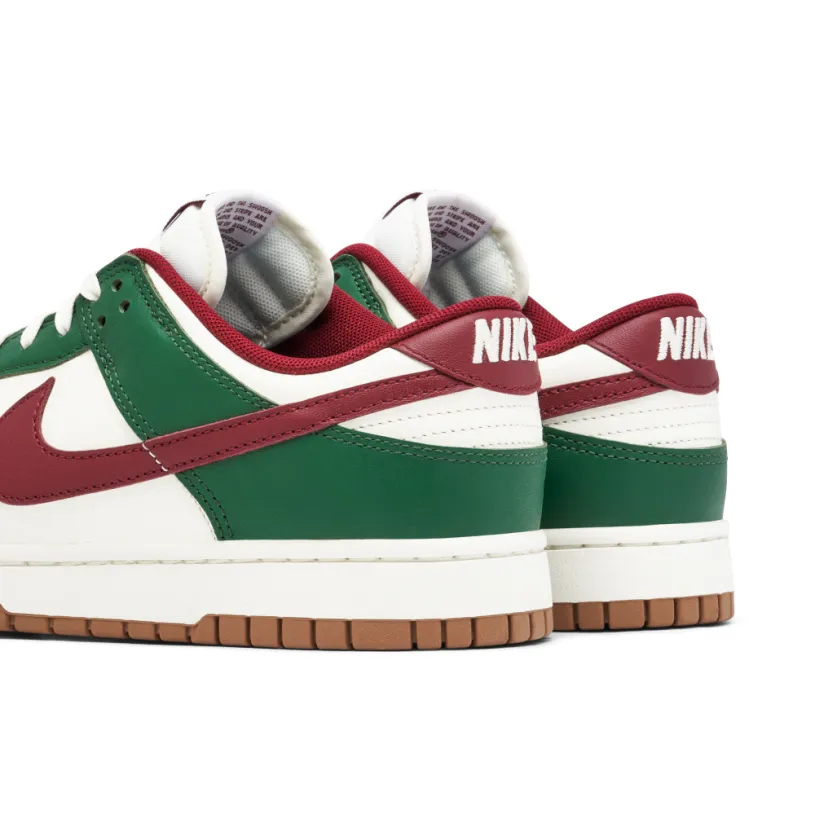 Nike Dunk Low White Green Team Red 