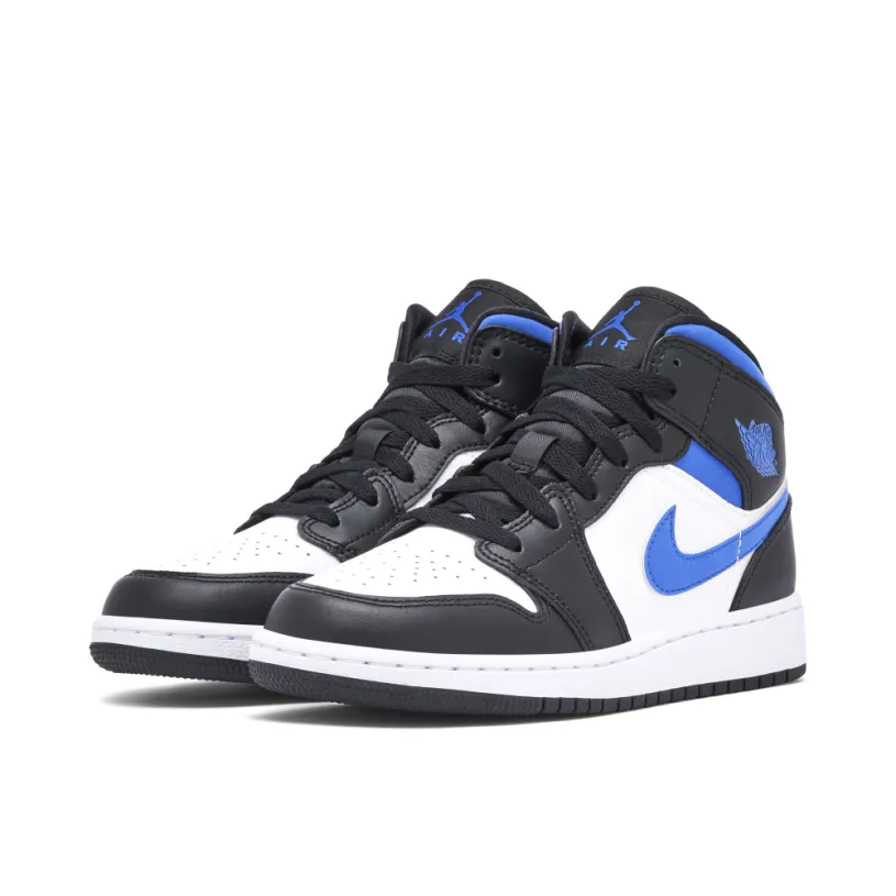 Air Jordan 1 Mid Black White Royal GS 