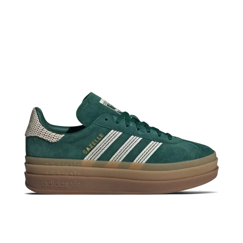 Adidas Gazelle Bold Collegiate Green White Gold Womens