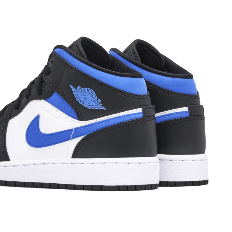 Air Jordan 1 Mid Black White Royal GS 
