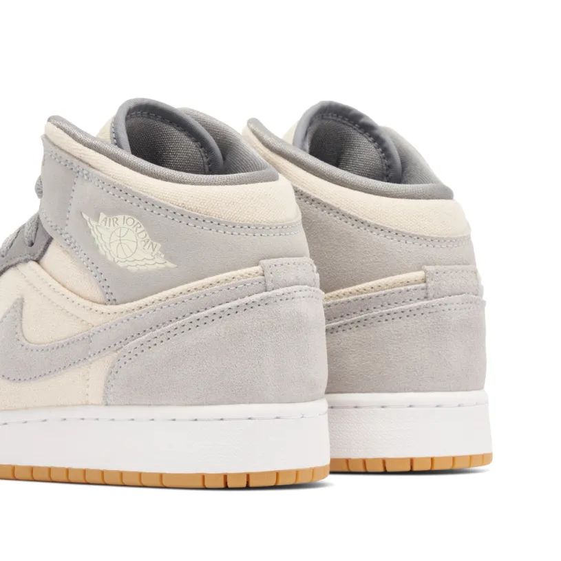 Air Jordan 1 Mid SE Coconut Milk Grey GS 