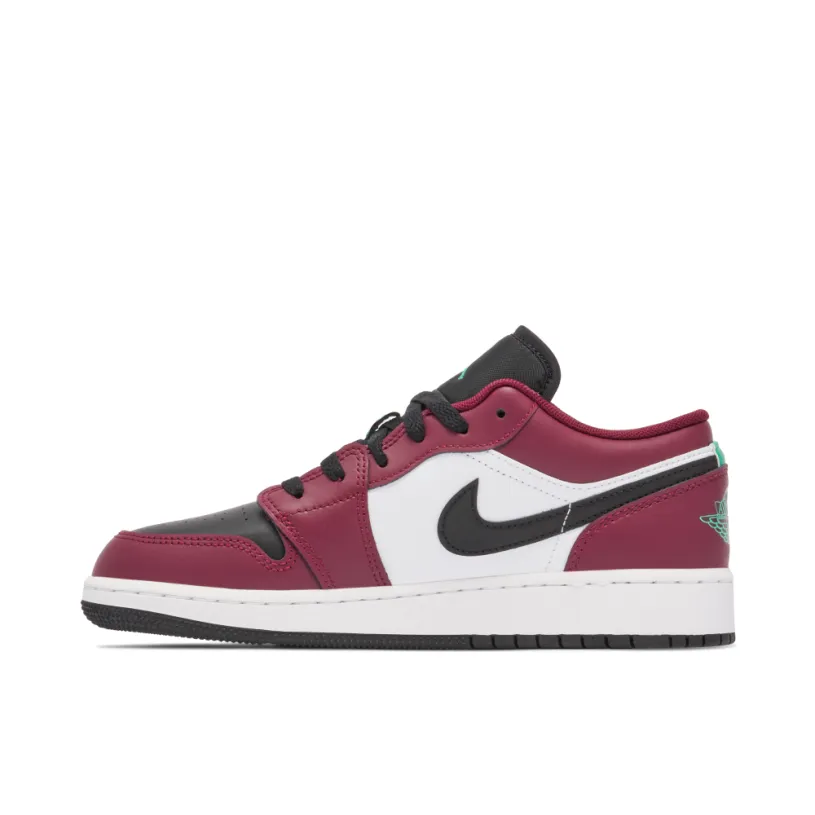 Air Jordan 1 Low Dark Beetroot Roma Green GS