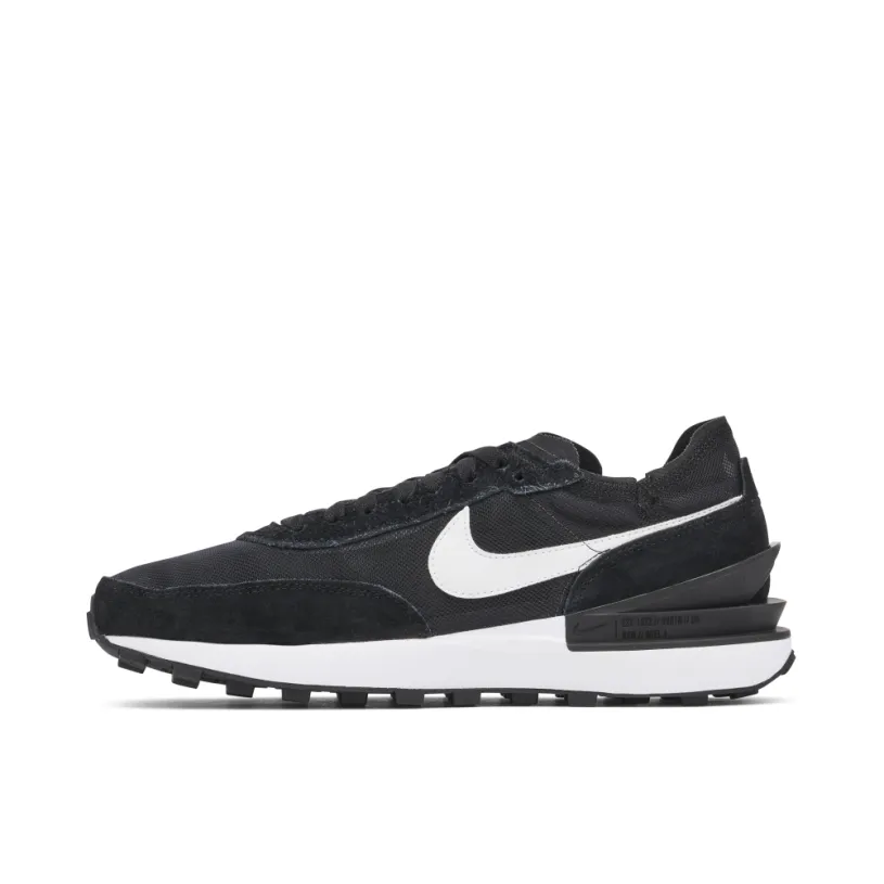 Nike Waffle One Black White Swoosh