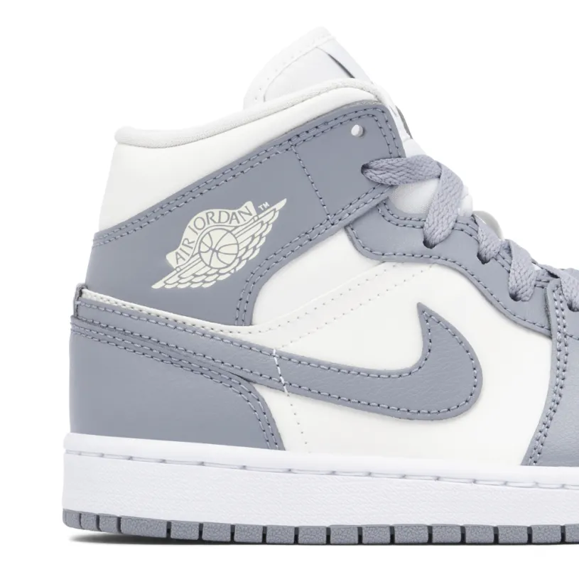 Air Jordan 1 Mid Grey Sail Womens 