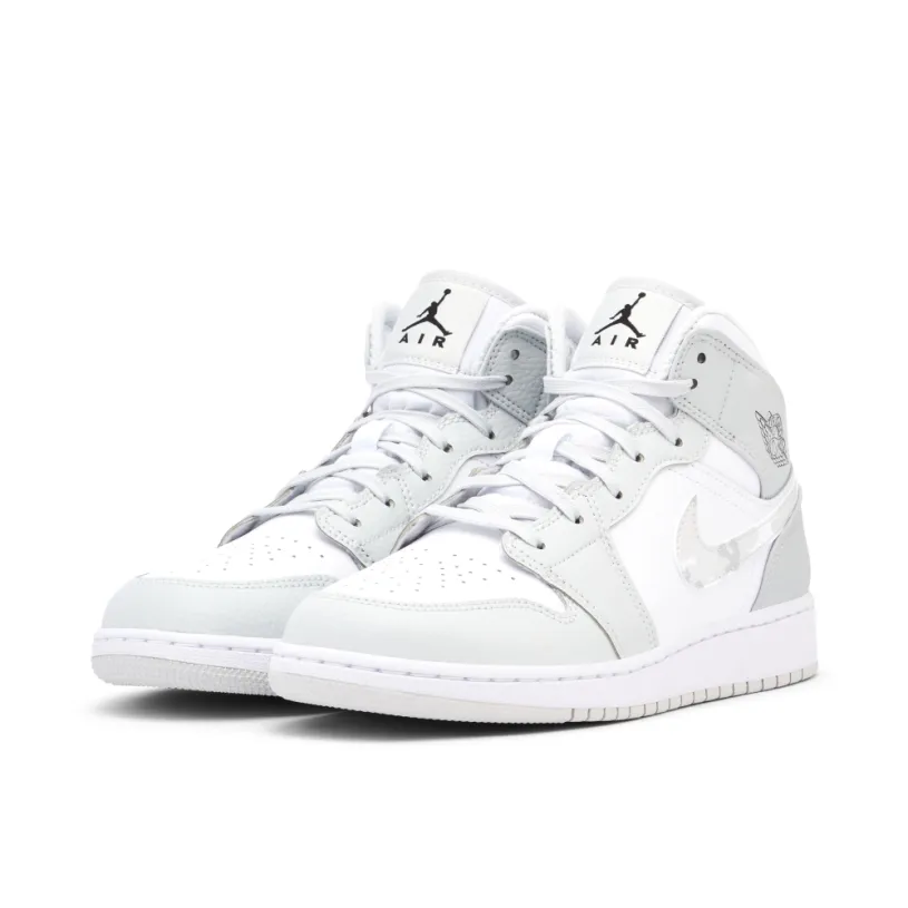 Air Jordan 1 Mid Grey Camo GS 