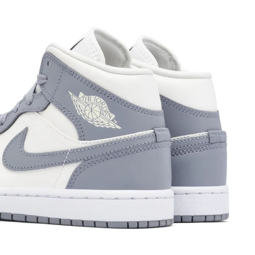Air Jordan 1 Mid Grey Sail Womens 