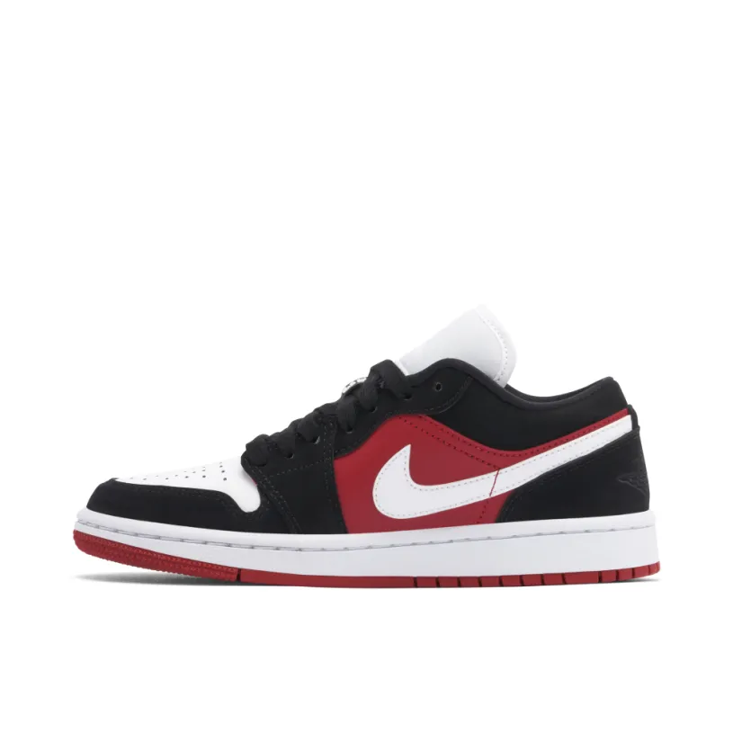 Air Jordan 1 Low Black White Gym Red Womens