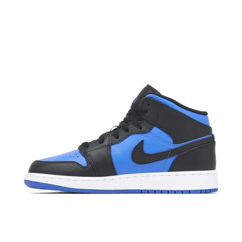 Air Jordan 1 Mid Black Royal Metallic GS