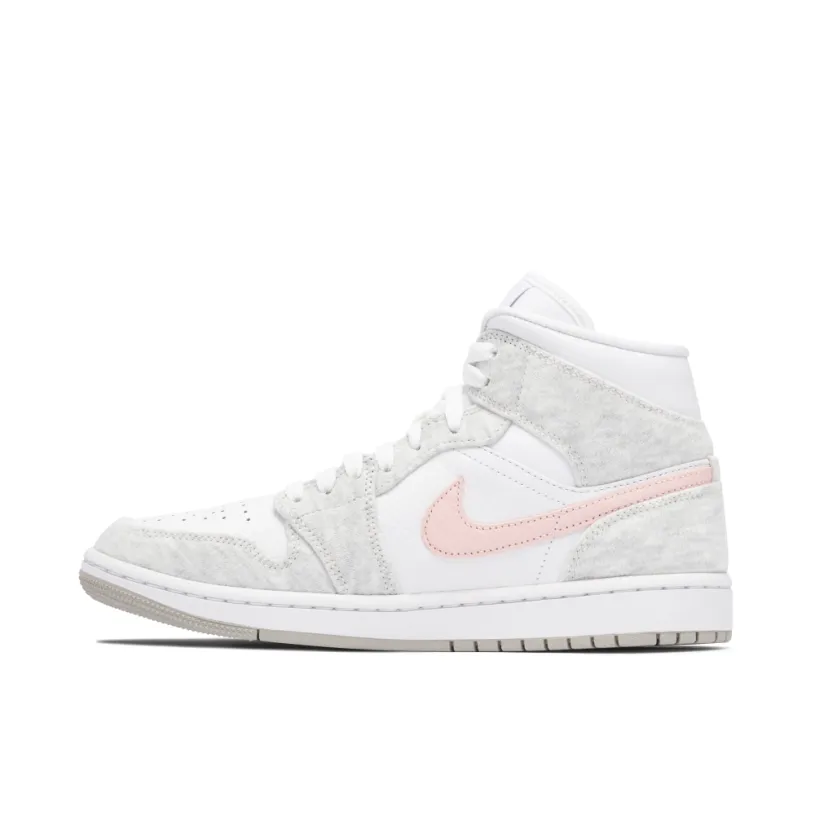 Air Jordan 1 Mid White Light Iron Ore Womens