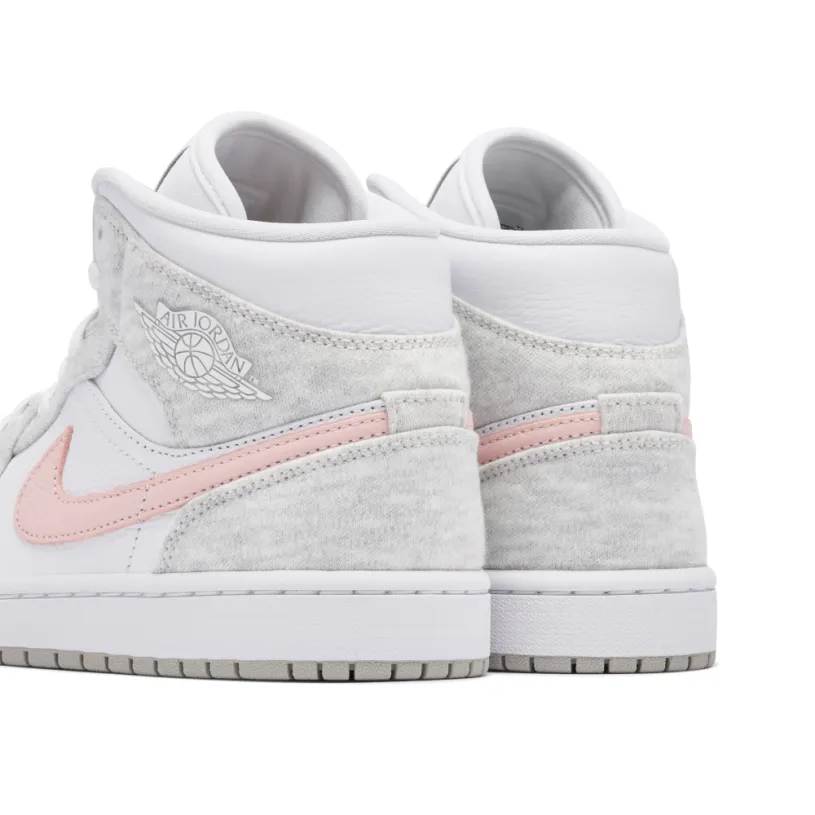 Air Jordan 1 Mid White Light Iron Ore Womens 